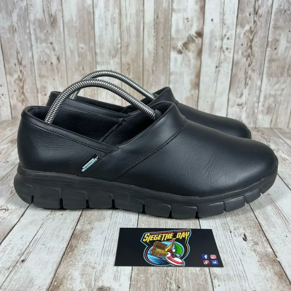 Skechers leather slip resist work shoes / Womens 11